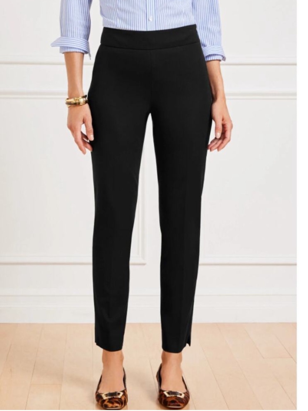 Talbots Women's 14 Petite Chatham Ankle Black Pant NEW